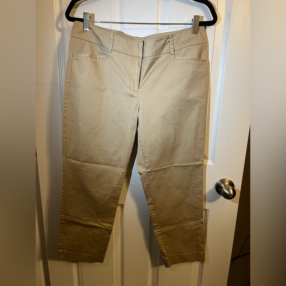Cropped khaki slacks